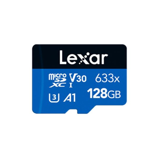 Carte mémoire microSDXC Lexar 633x 128 Go UHS-I U3 V30 A1 pour vidéos 4K, Full HD et 3D